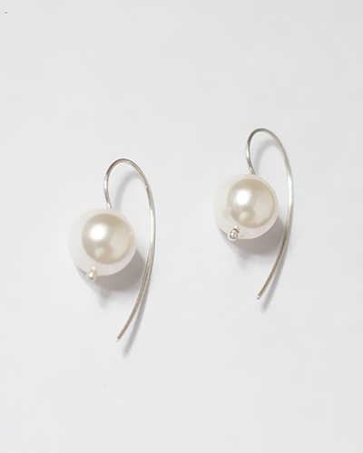 Pearl Hook Earrings Silver – Pele Jewelry